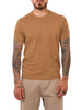 Yes Zee maglia uomo manica corta misto lino marrone tabacco