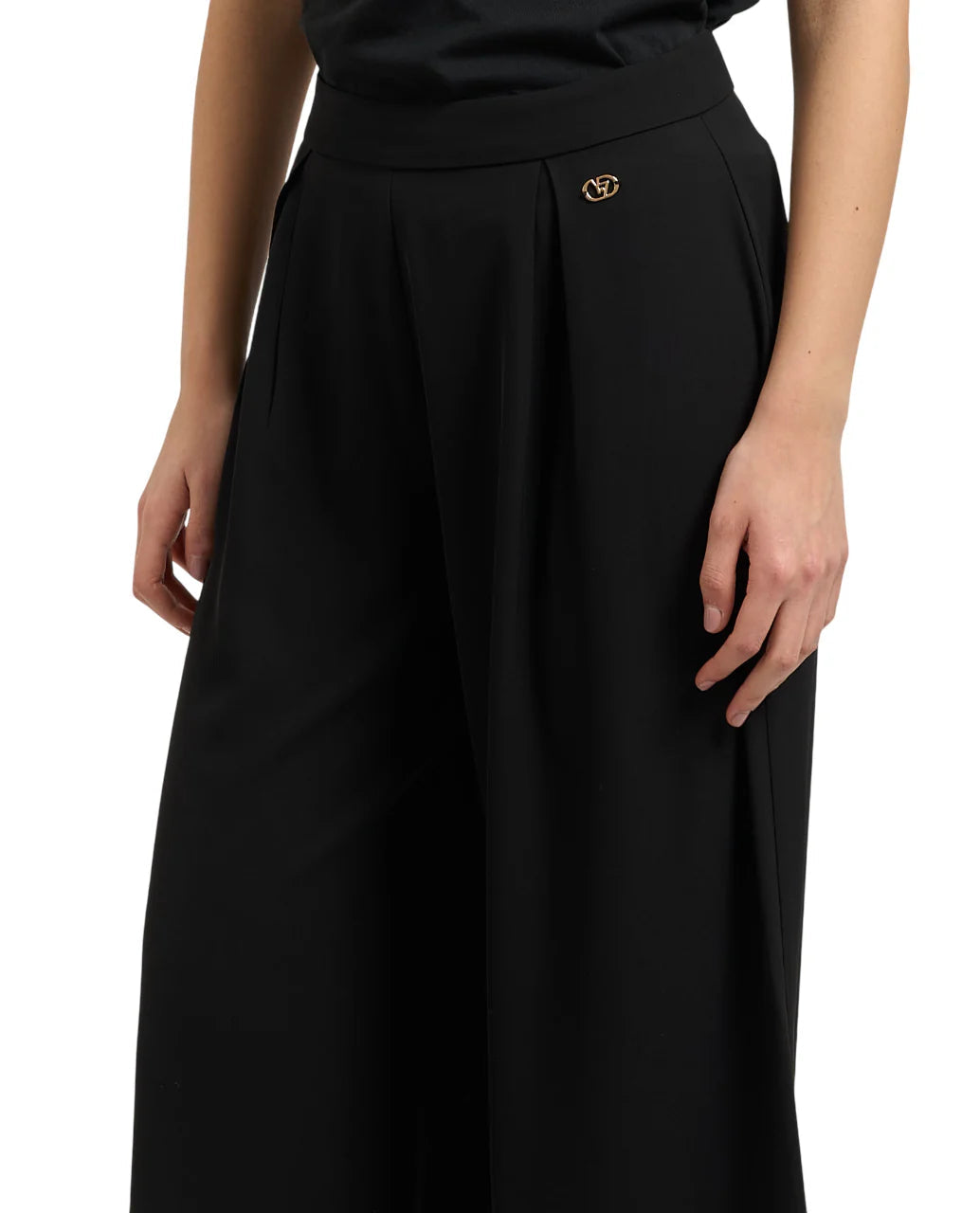 Yes Zee pantaloni palazzo con pinces nero P333-CB00 0801 YES-ZEE 