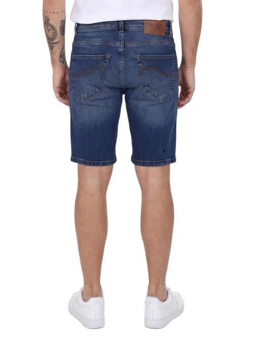 Yes Zee bermuda uomo in denim slim fit lavaggio blu P701-F306 J711 YES-ZEE 