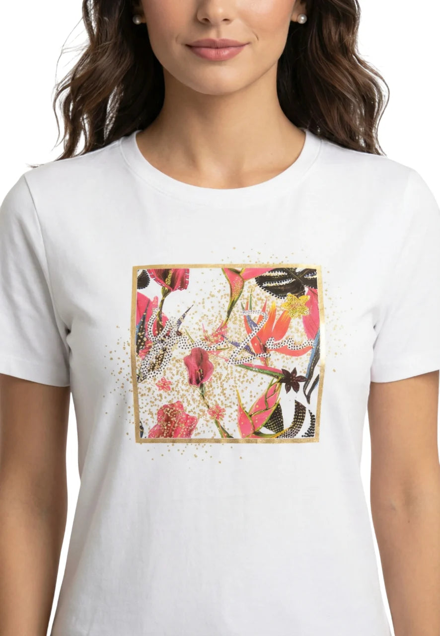 Yes Zee T-shirt manica corta con stampa multicolor bianco T269-S100 2101 YES-ZEE 
