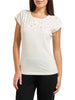 Yes Zee T-shirt manica corta con strass panna