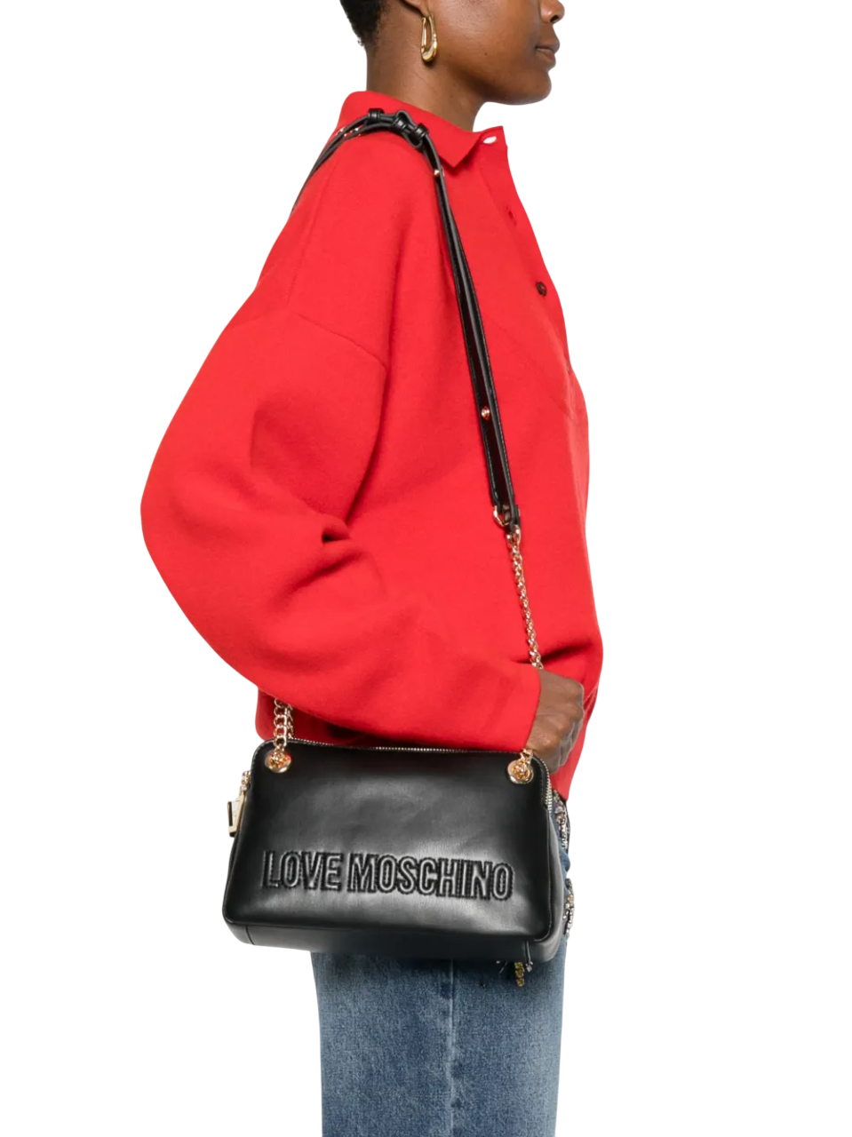 Love Moschino borsa a tracolla in ecopelle nero JC4346PP0N-KA0 00B MOSCHINO LOVE 