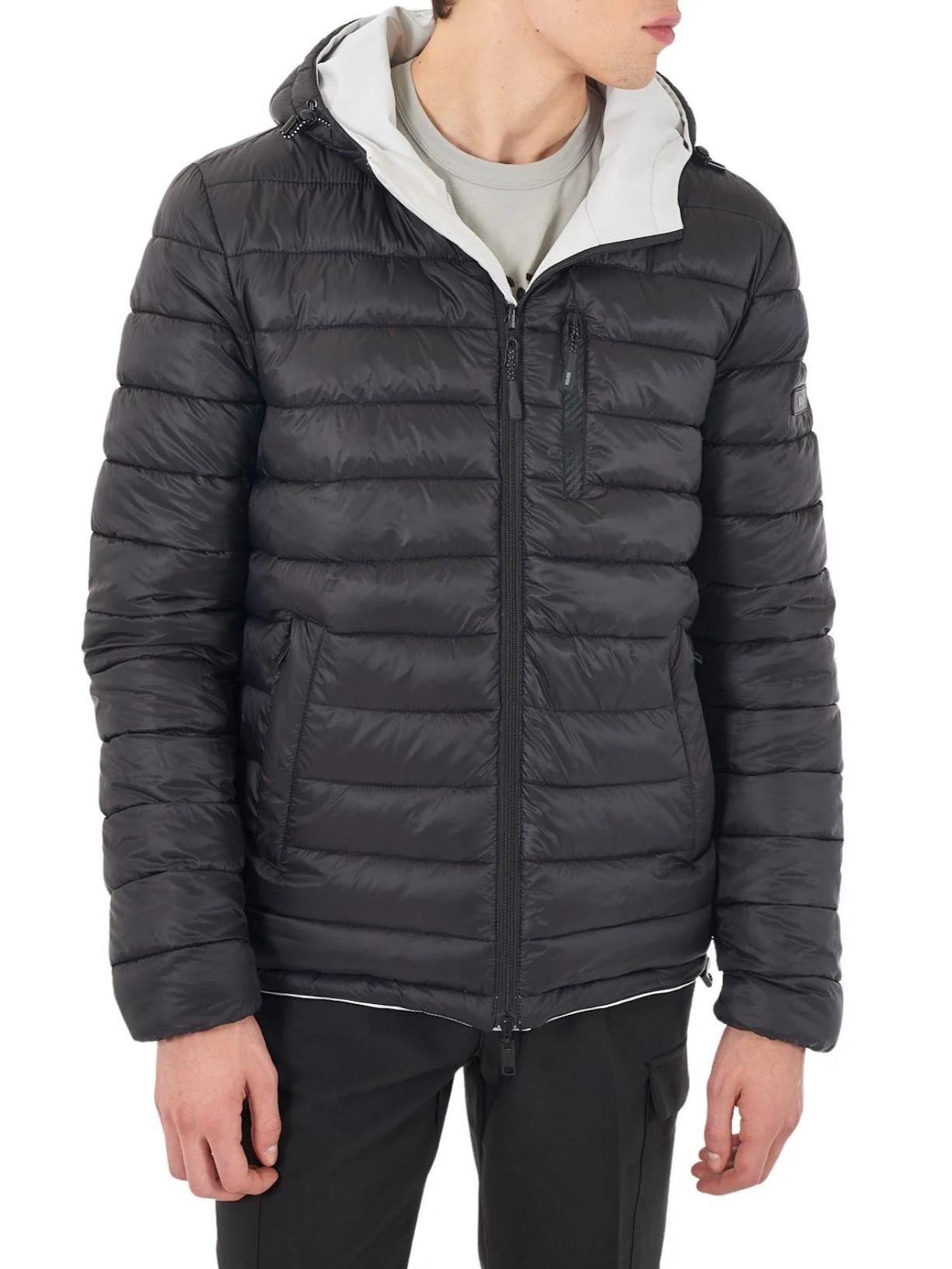 Yes Zee giubbino imbottito reversibile ghiaccio nero J824-B500 0124 YES-ZEE 