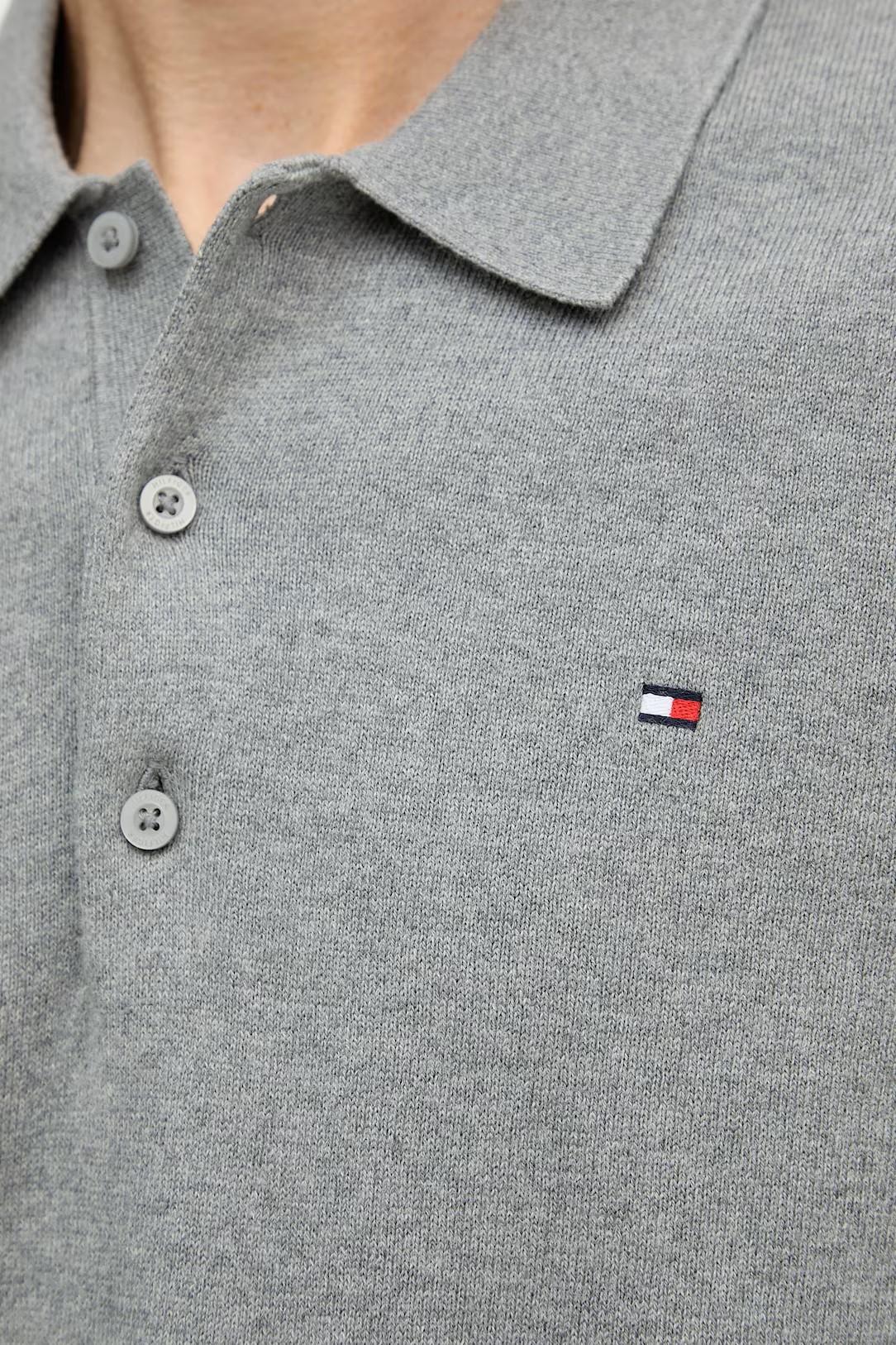 Tommy Hilfiger polo uomo misto cashmere grigio MW0MW36519 P91 Tommy Hilfiger 