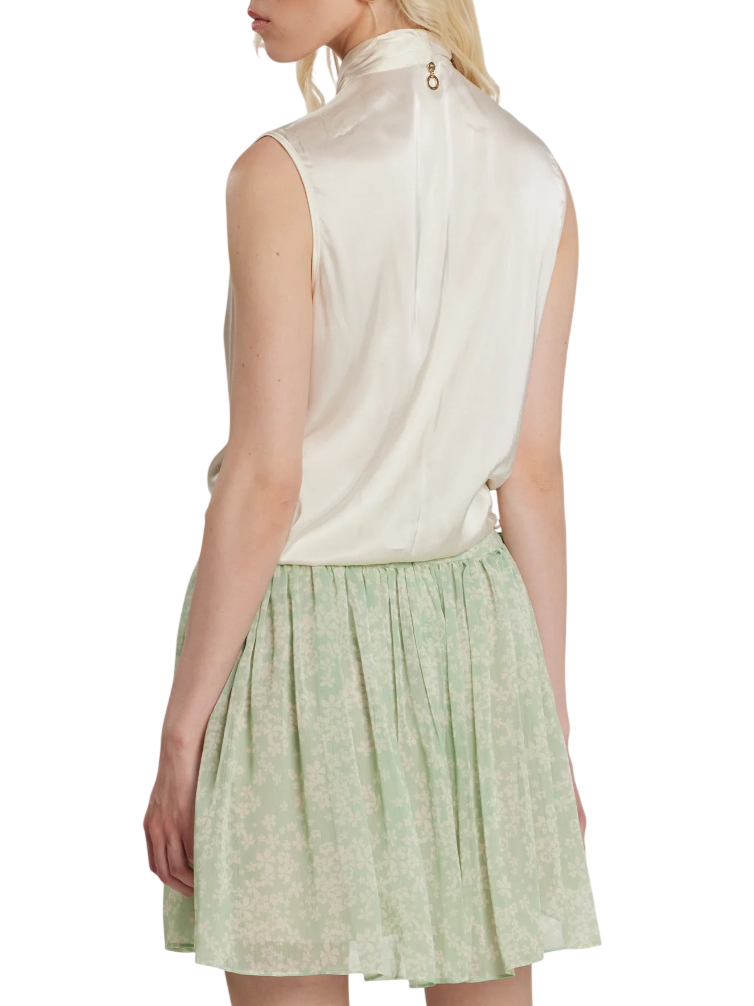 Relish blusa smanicata satin con fusciacca avorio HAR 1110 RELISH 