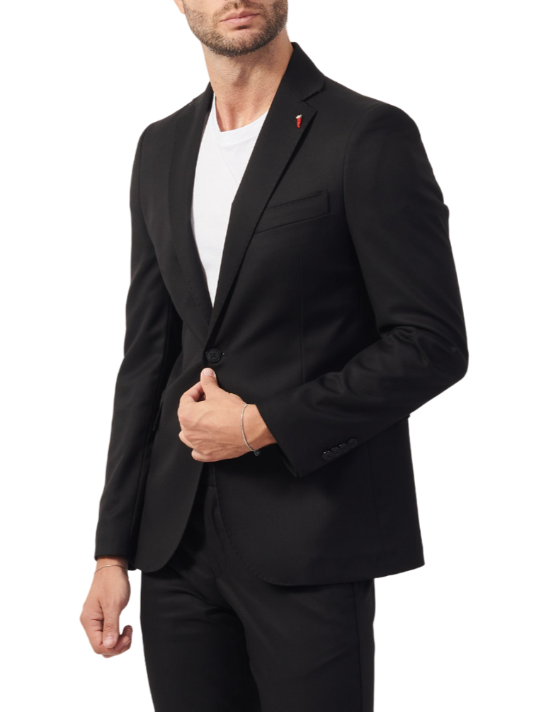 Mulish completo uomo giacca monopetto e pantaloni nero ZEUS-AB7200 NERO MULISH 