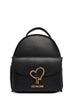 Love Moschino zaino donna in ecopelle con tasca nero oro