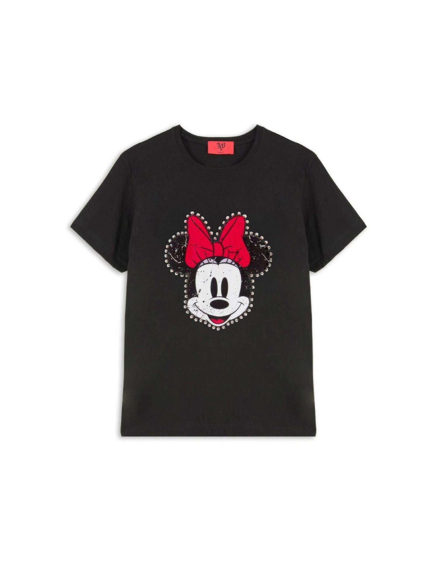 Aniye By T-shirt manica corta Minnie con borchie nero