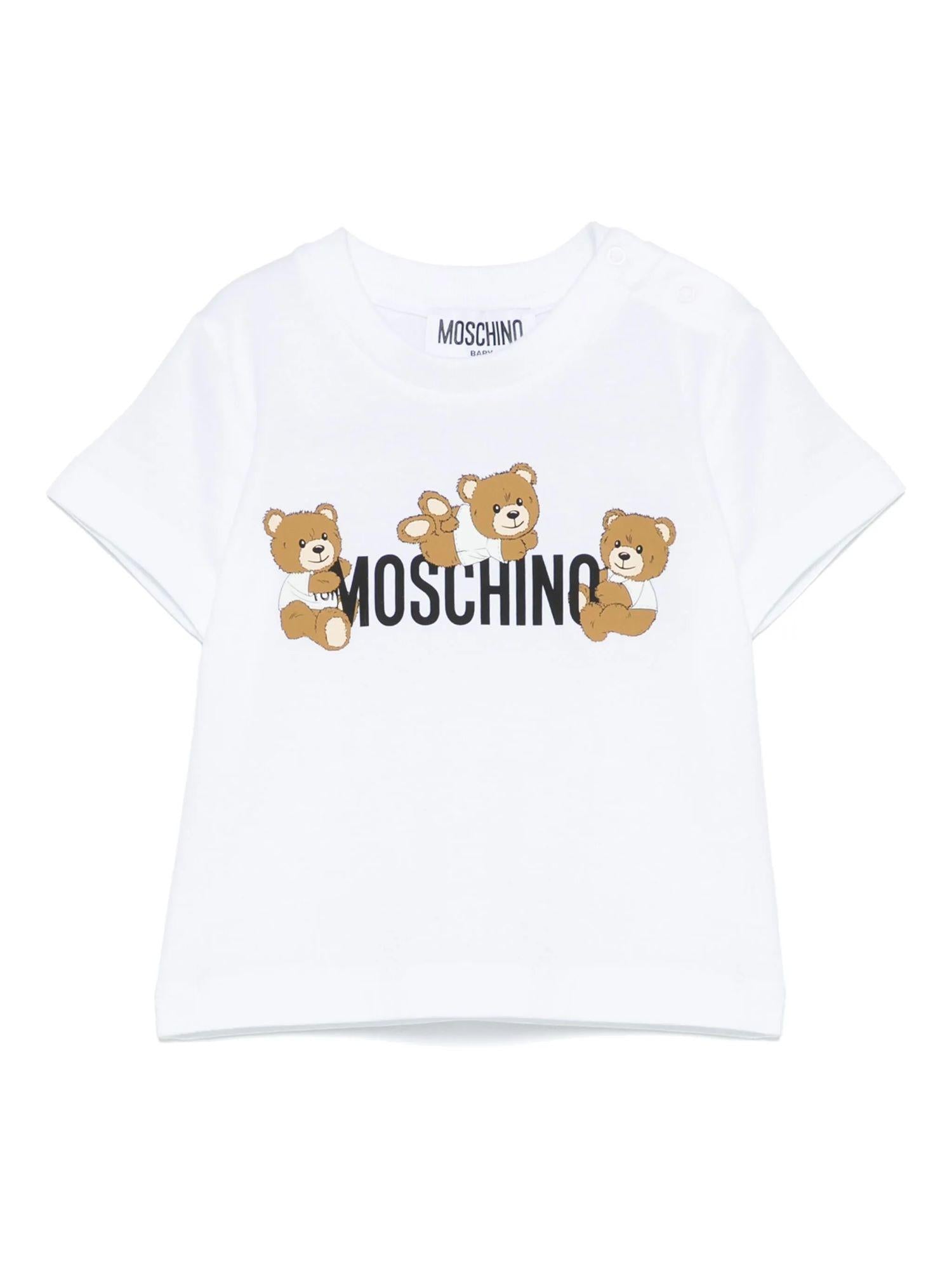 Moschino T-shirt manica corta con stampa orsetti Toy bianco MUM04A-LAA03 10101 MOSCHINO 