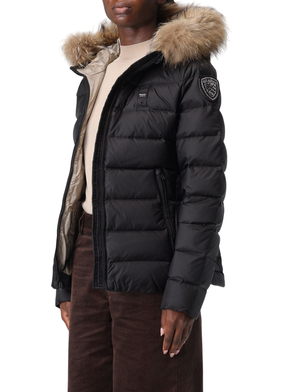 Blauer piumino donna Arcadia con cappuccio nero 25WBLDC03099-006047 999EI BLAUER 