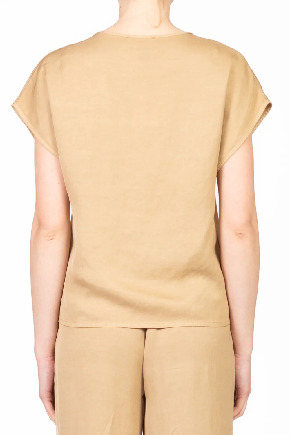 Vicolo blusa scollo a V in misto lino beige TD2448 BEIGE VICOLO 