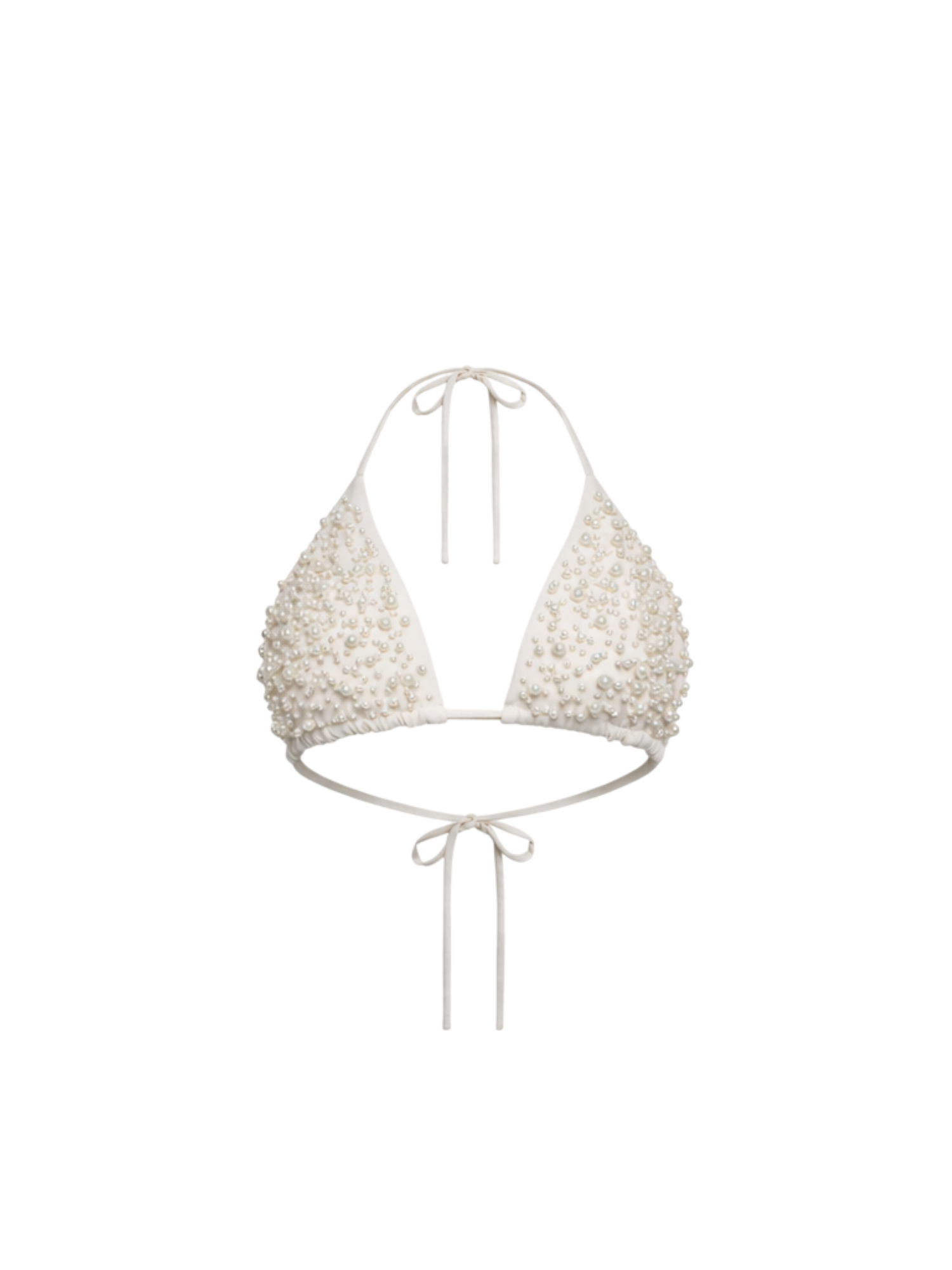Silence top reggiseno con perle bianco SLBO012APP OFF WHITE SILENCE 