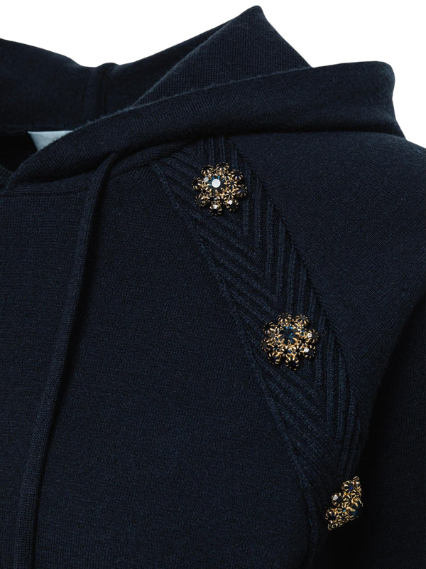 Blugirl maglia stile felpa con cappuccio blu RF5256MA41R 93812 BLUGIRL 