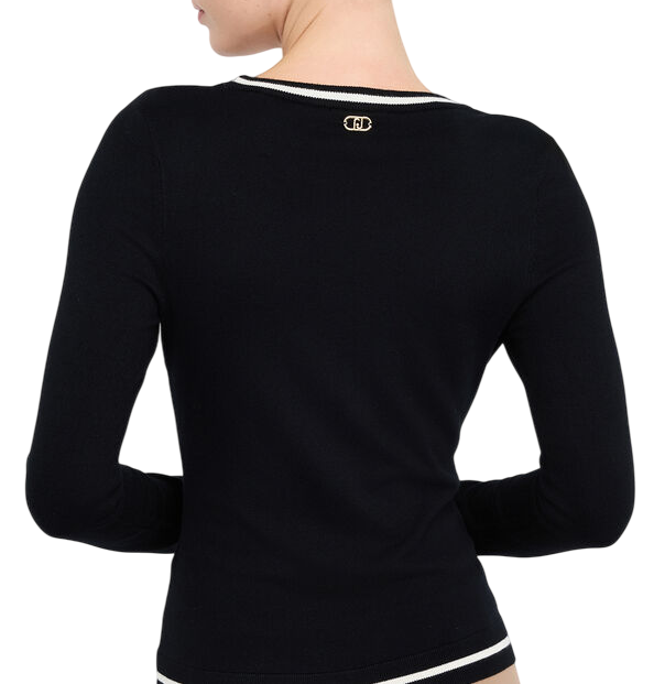 Liu Jo maglia donna con strass nero TF5209MS49I 03N66 LIU JO 