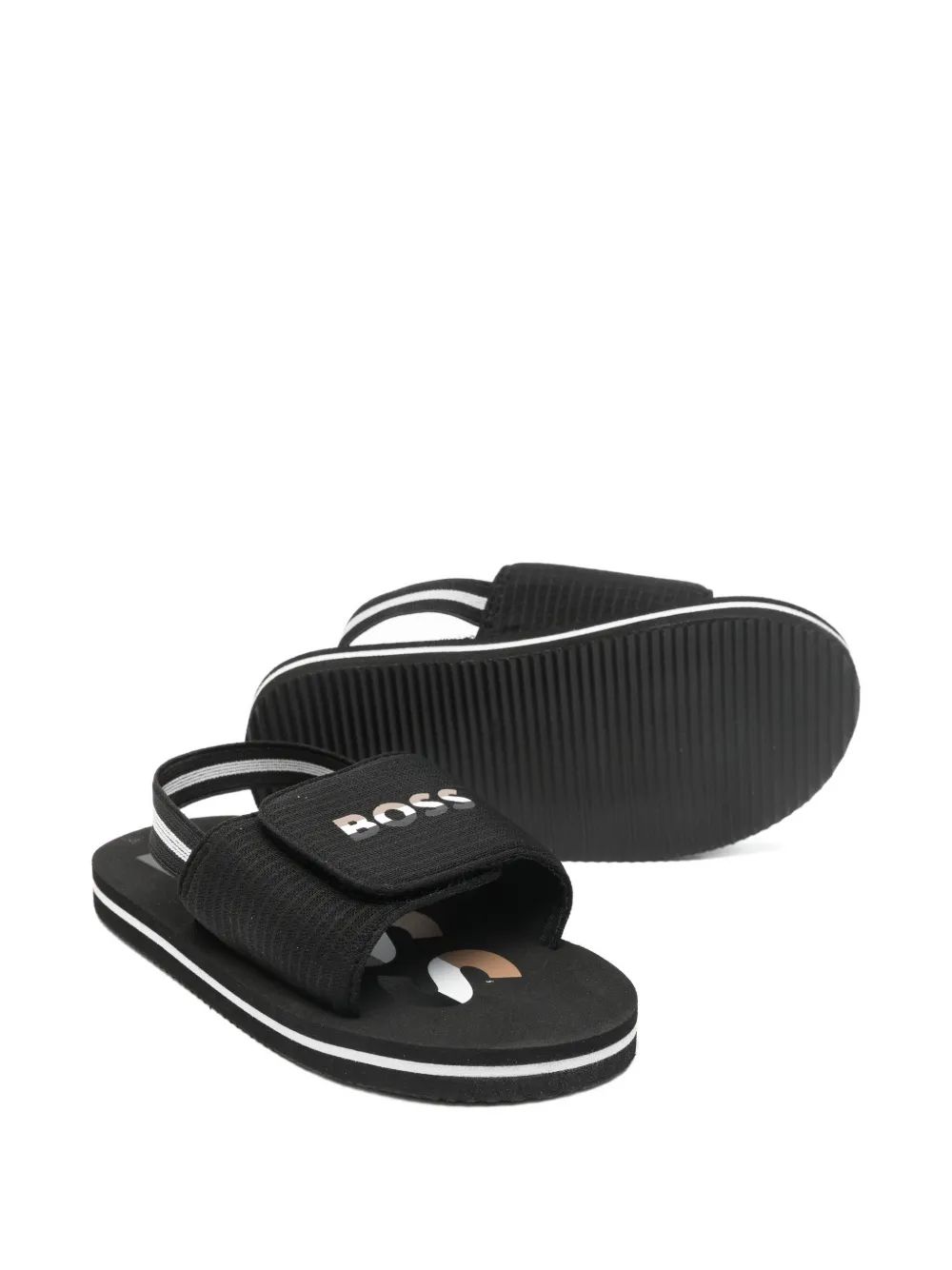 Boss sandali neonato con fascia logata nero J53242 NERO BOSS 