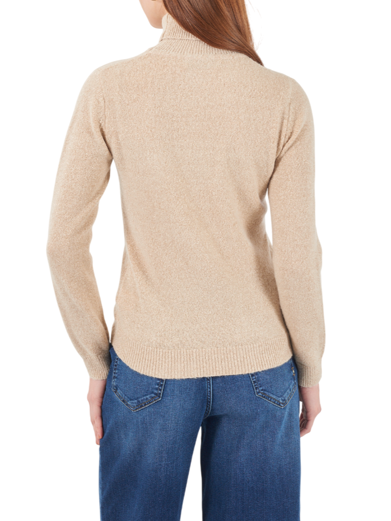 Yes Zee maglia dolcevita lurex beige M048-BT00 0222 YES-ZEE 