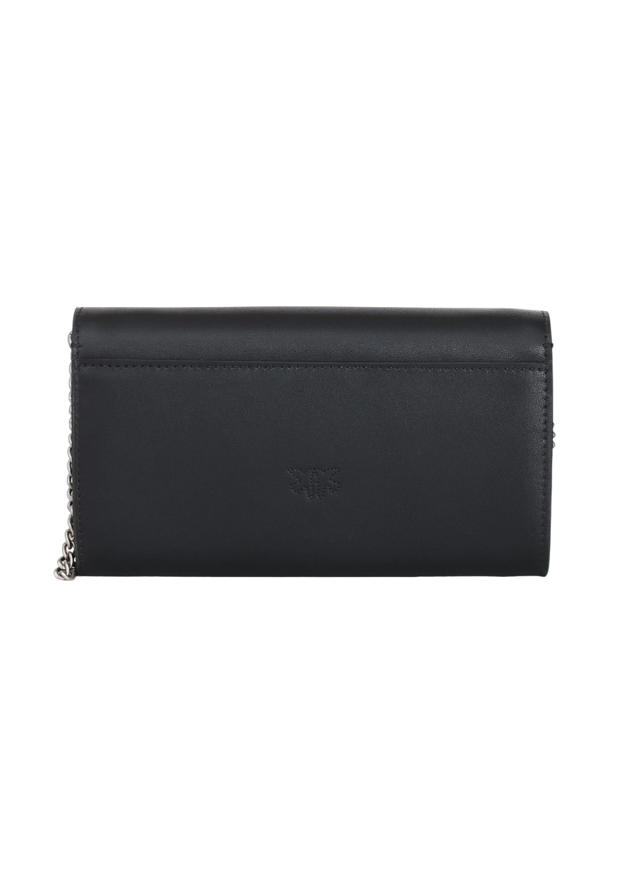 Pinko pochette Love One Wallet in pelle nero argento 100062-A0F1 Z99O PINKO 