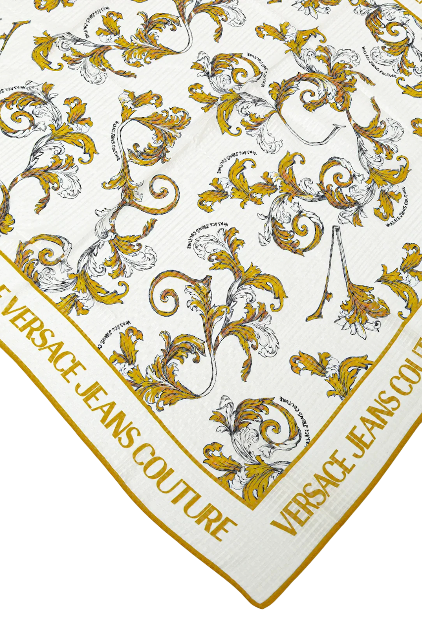 Versace Jeans Couture foulard in fantasia barocca bianco oro 78HA7H02-ZG353 G03 VERSACE Jeans Couture 