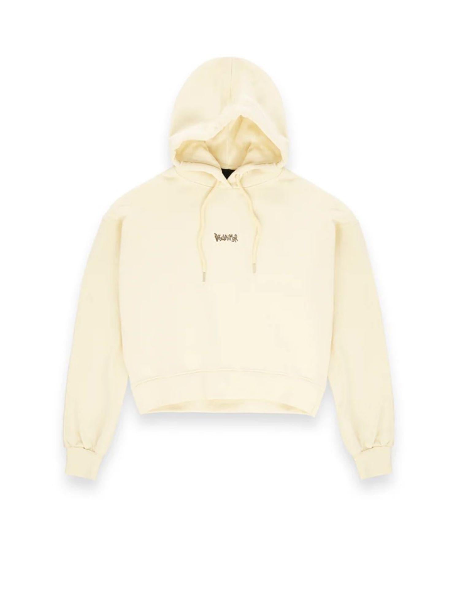 Disclaimer felpa crop con cappuccio color latte 55150 LATTE-ST.MACULATA DISCLAIMER 
