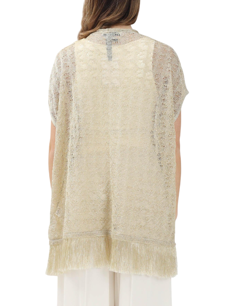 Simona Corsellini cardigan in maglia lurex traforata oro P25CPCRO0201 0730 SIMONA CORSELLINI 