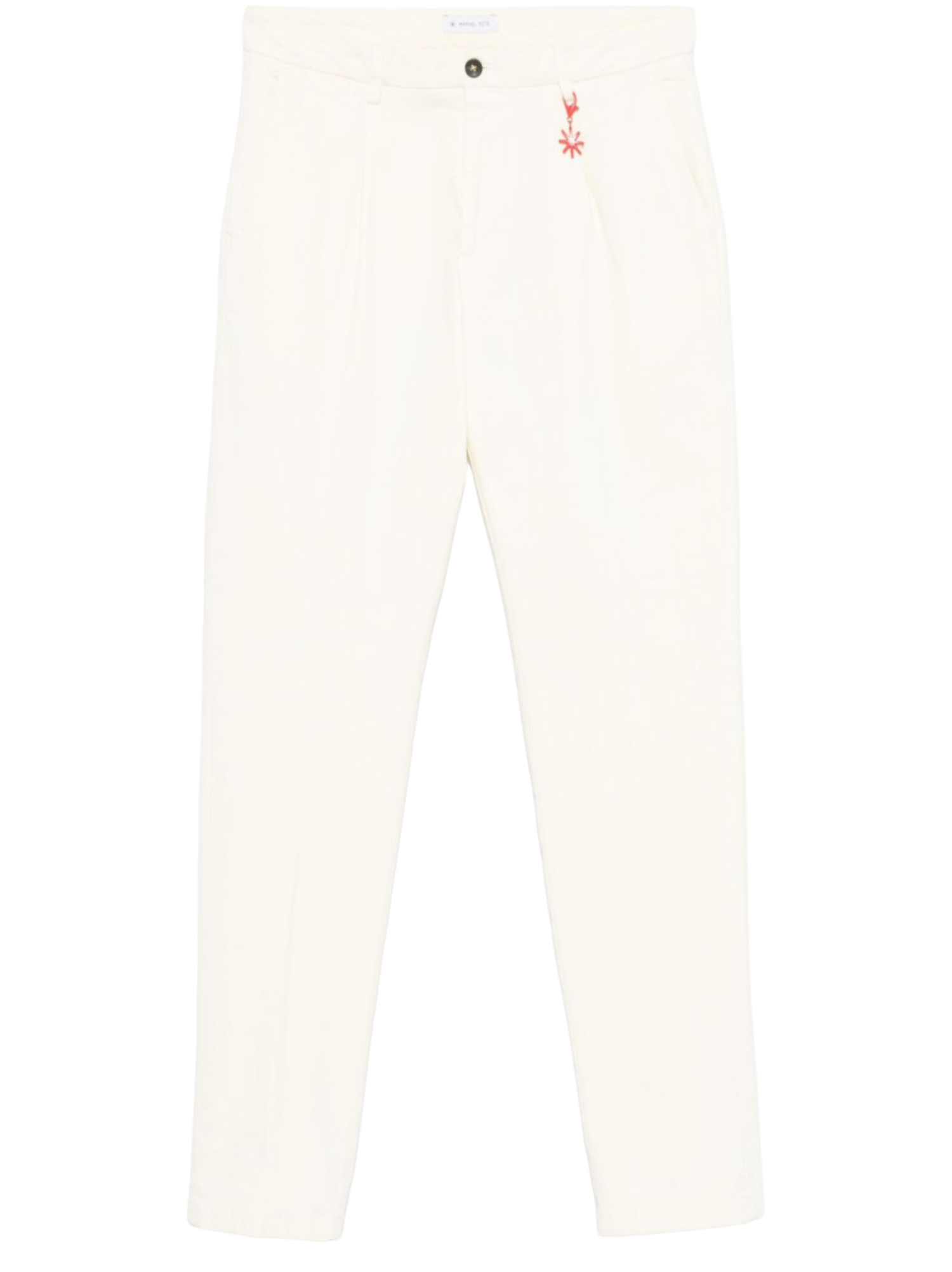 Manuel Ritz pantaloni chino in twill con pinces panna 3732P1428TC-243783 03 MANUEL RITZ 