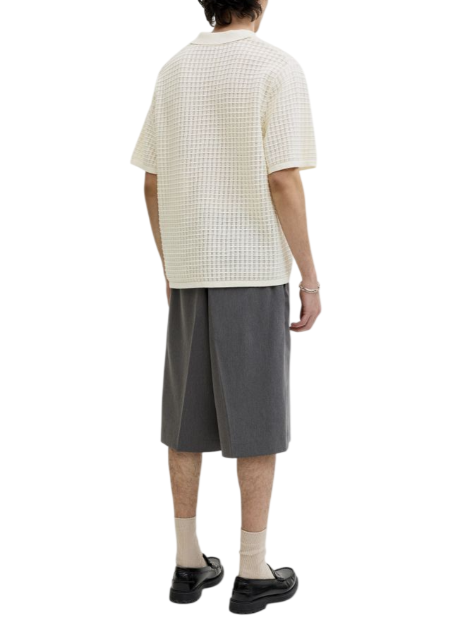 Jac&Jones polo uomo in maglia traforata panna 12291422 SEA SALT JACK&JONES 