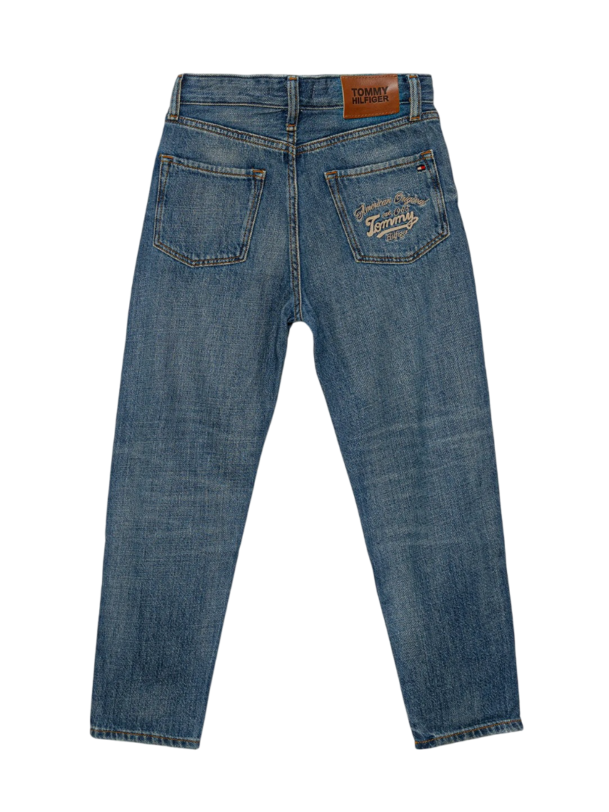 Tommy Hilfiger jeans bambino con logo ricamato lavaggio blu KB0KB09710 1BZ Tommy Hilfiger 