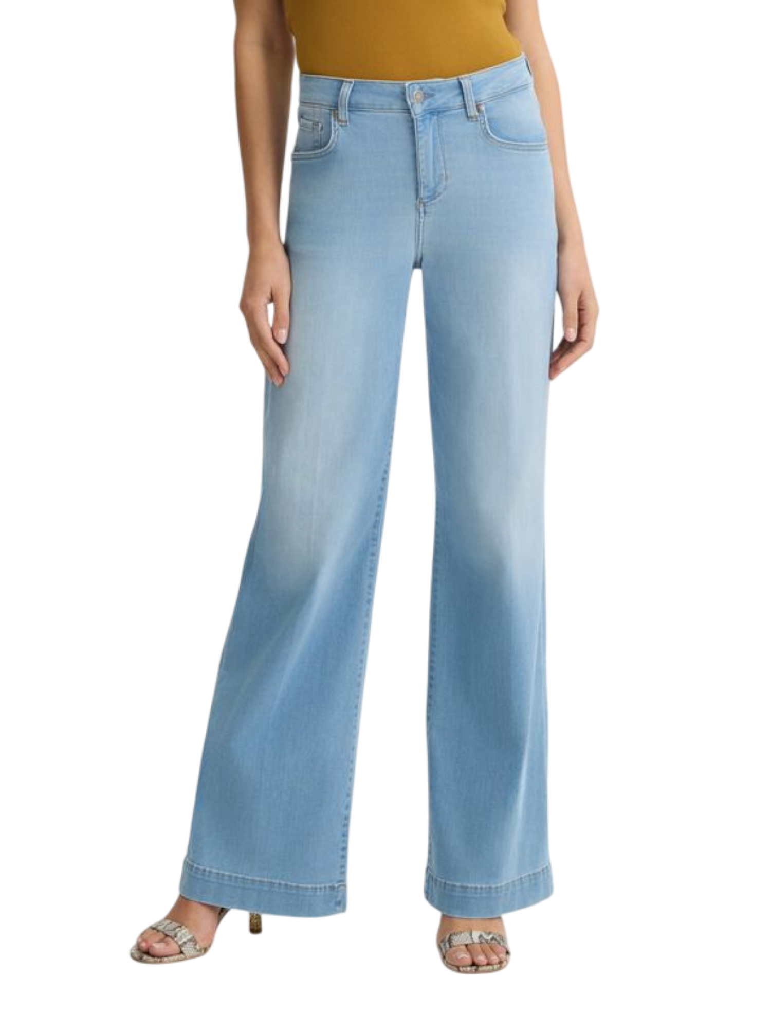 Liu Jo jeans a zampa in denim stretch lavaggio blu chiaro