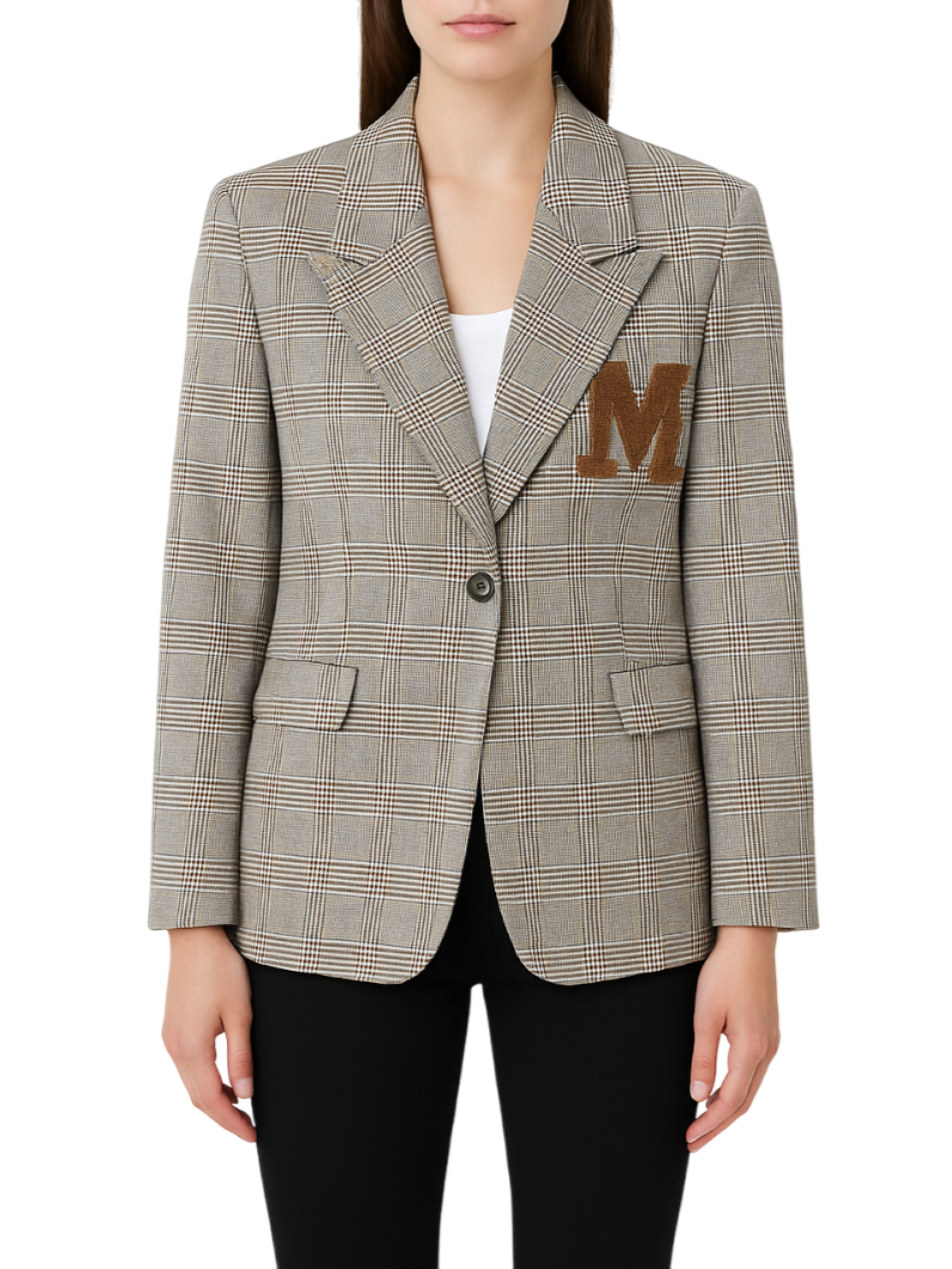 Marc Ellis giacca blazer in fantasia check beige marrone MCLJ0102 31080 MARC ELLIS 