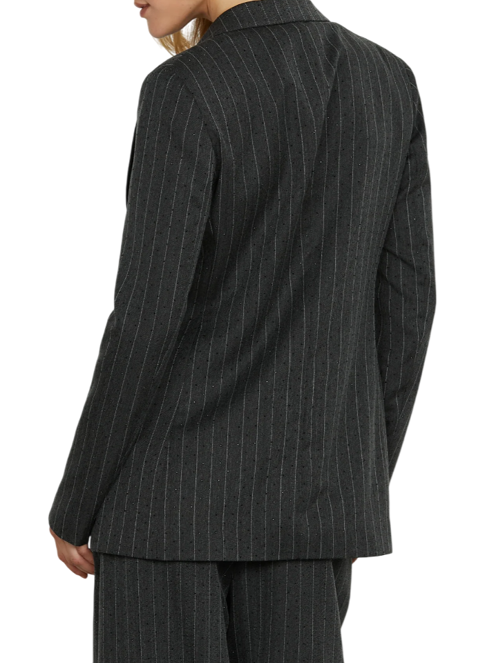 Relish giacca gessata Mandra con strass grigio MANDRA-S 1138 RELISH 