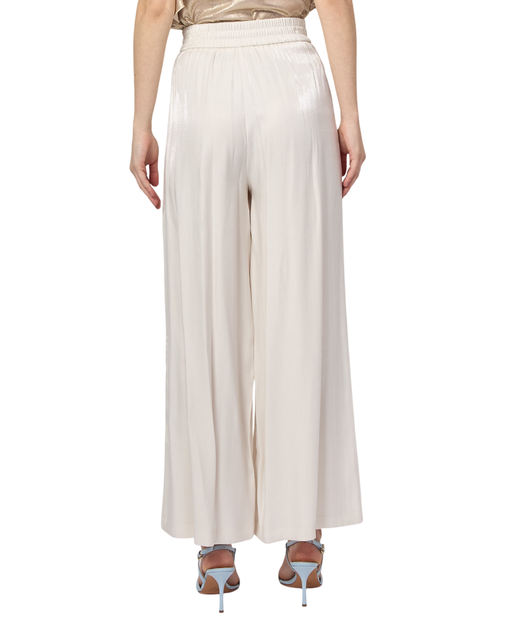 Yes Zee pantaloni gamba larga con pinces avorio P322-C700 0157 YES-ZEE 