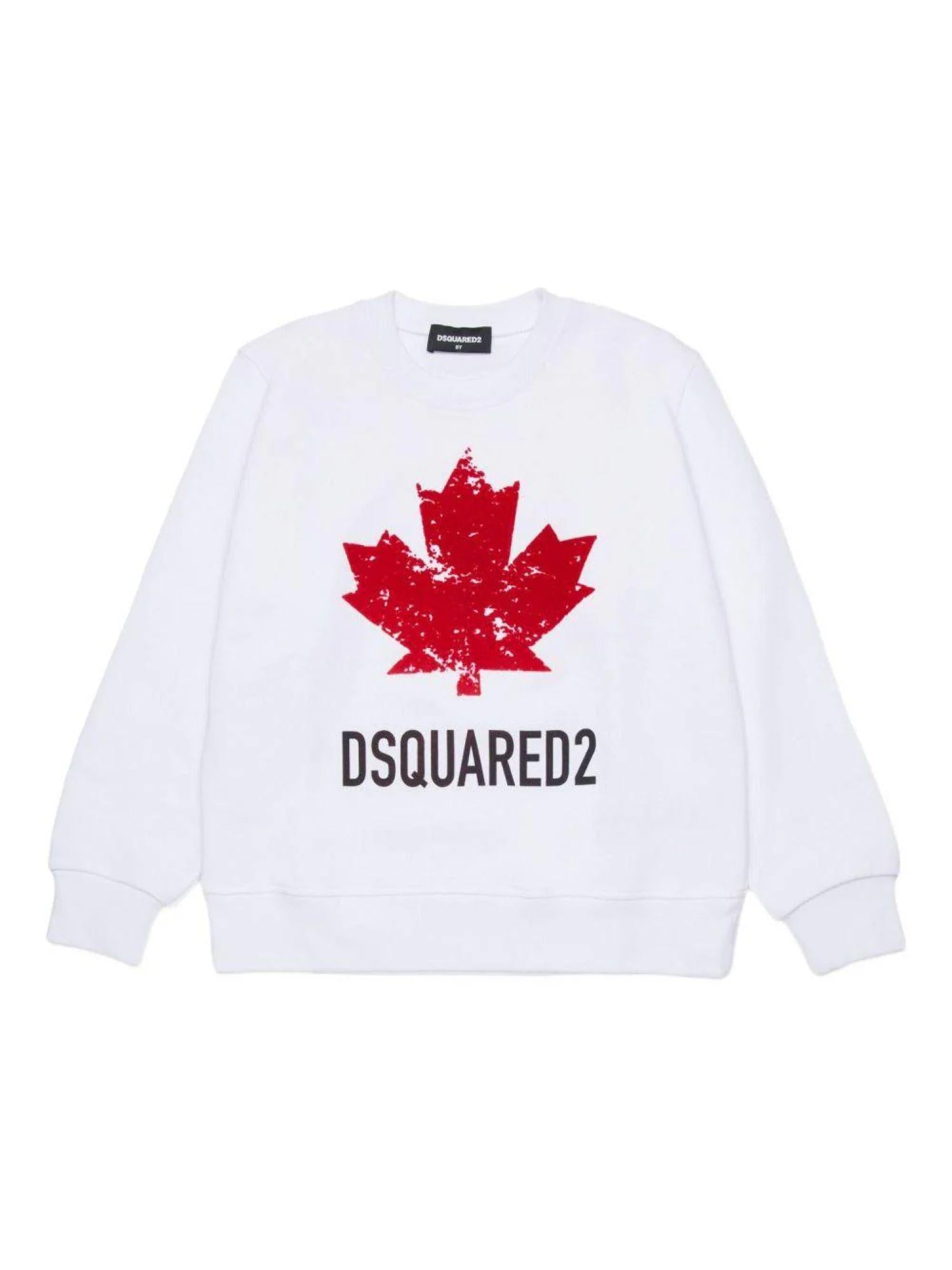 Dsquared2 felpa con stampa logo bianco DQ3005-D00ZF DQ100 DSQUARED2 