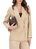 Vicolo giacca blazer doppiopetto misto lino beige