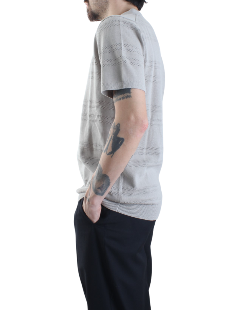 Opificio 4.0 polo manica corta in maglia traforata ecrù 651113 CORDA Opificio 4.0 