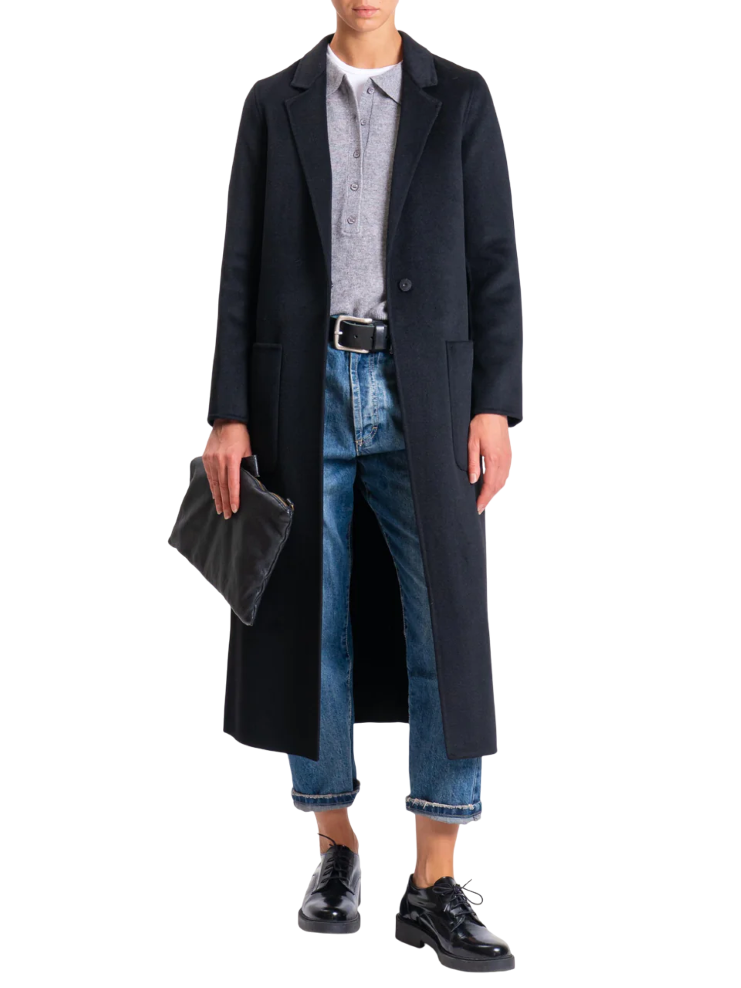 Vicolo cappotto lungo misto lana nero TF0002 NERO VICOLO 