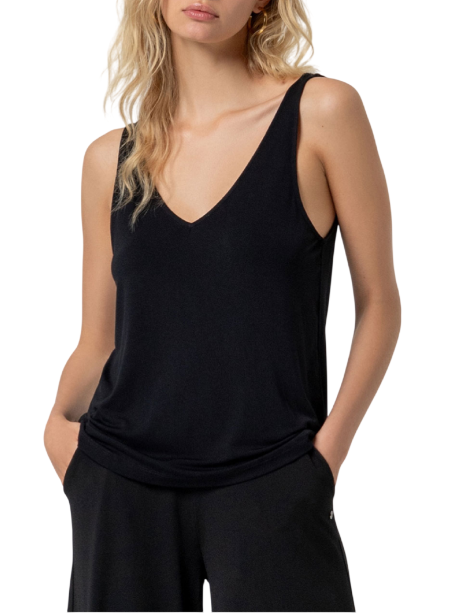 Surkana canotta donna in viscosa nero 516BABO015 00 SURKANA 