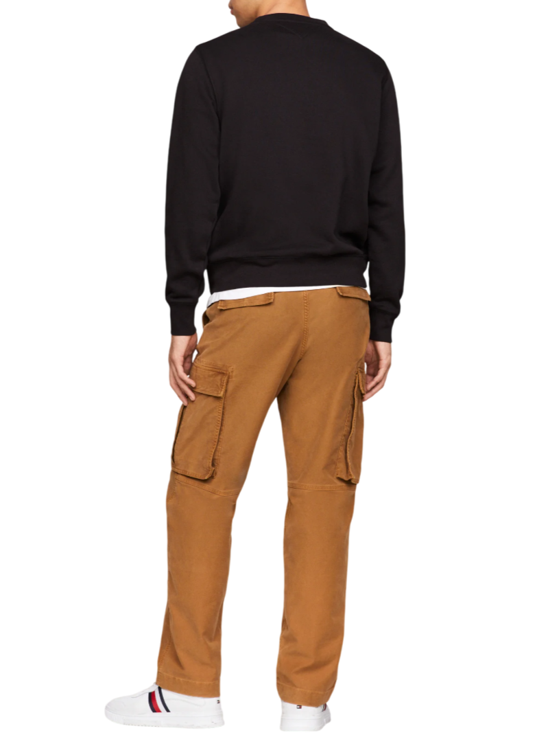 Tommy Hilfiger felpa girocollo con logo ricamato nero MW0MW11596 BDS Tommy Hilfiger 