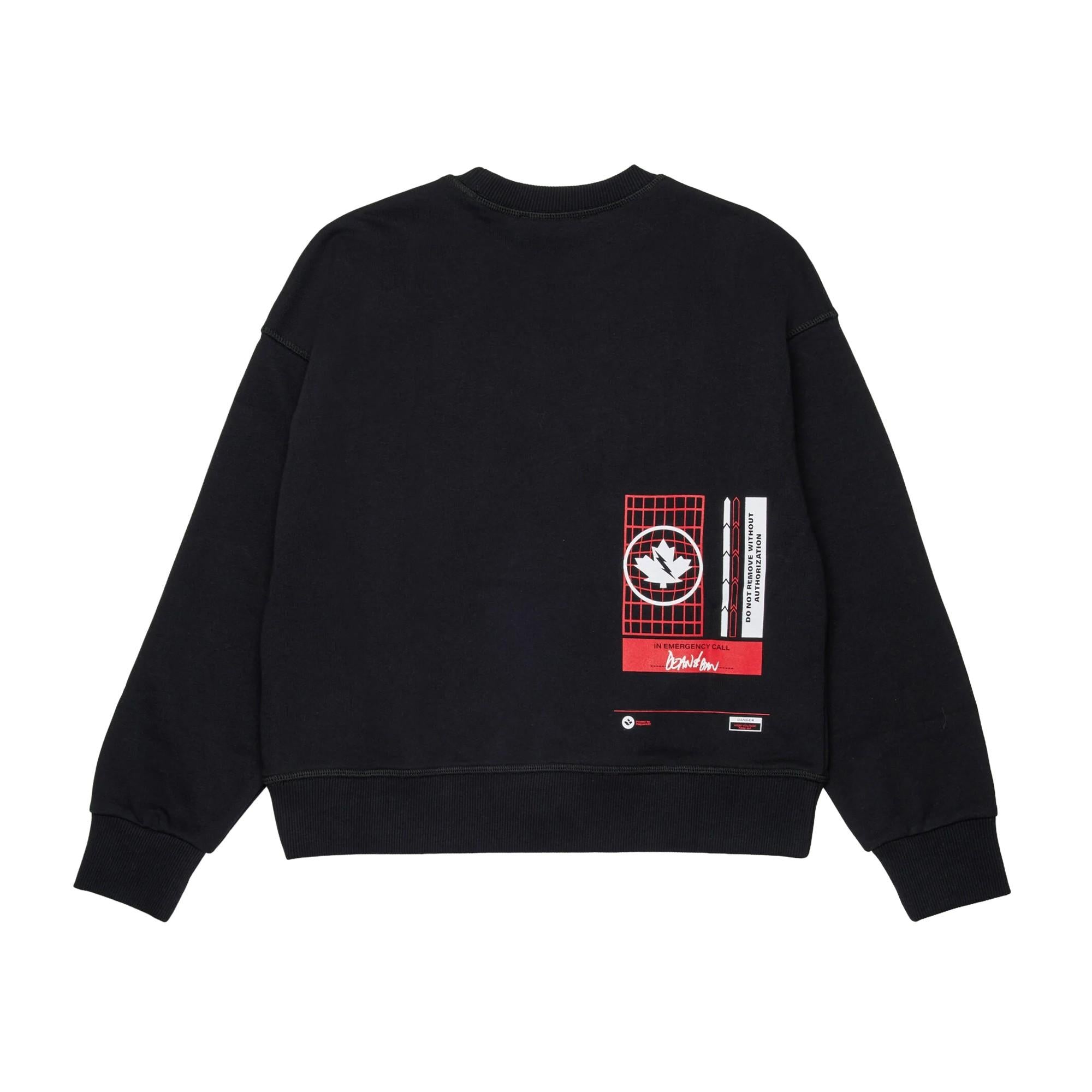 Dsquared2 felpa con stampa logo nero DQ3006-D0ACC DQ900 DSQUARED2 