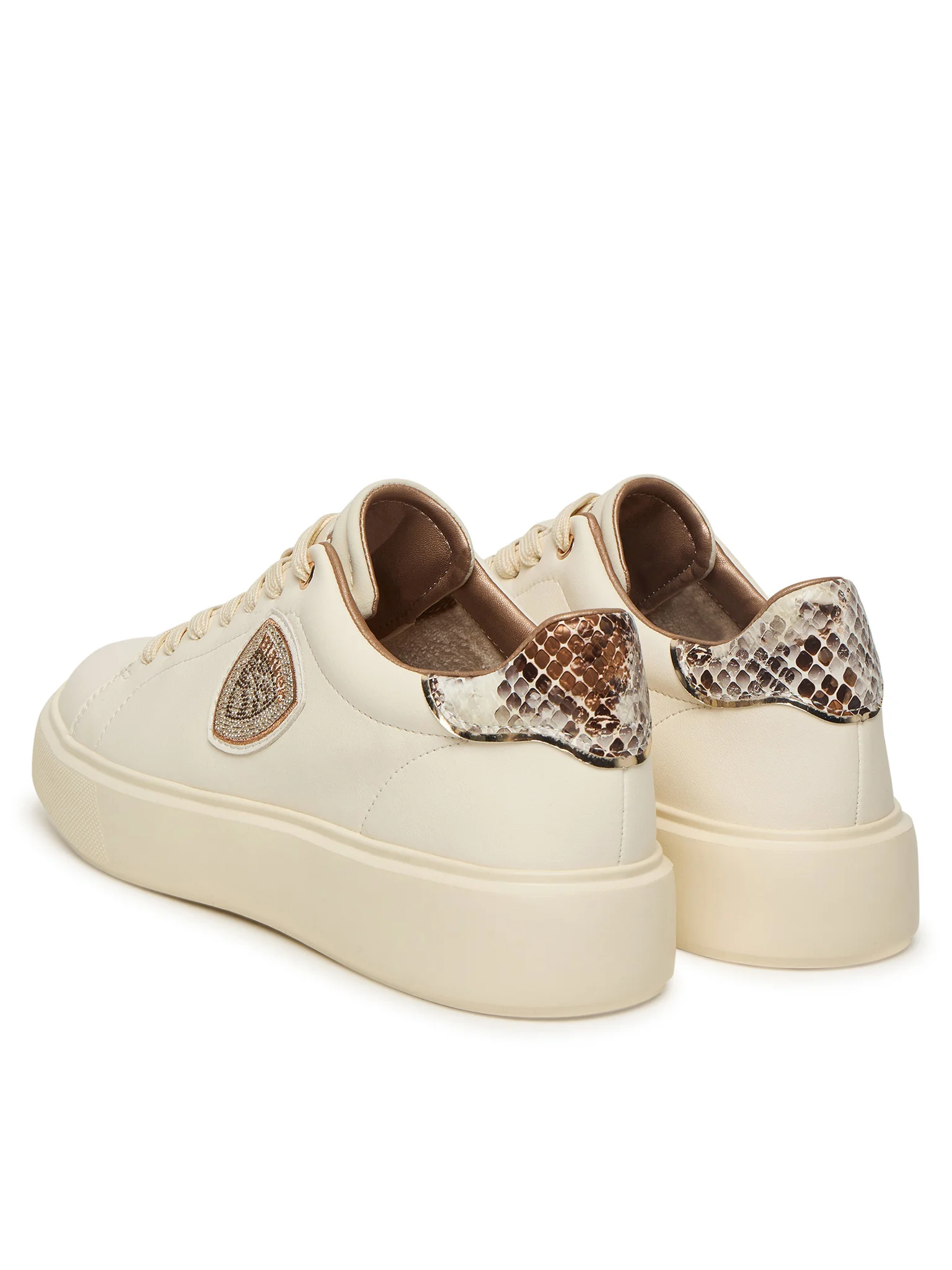 Blauer sneakers in pelle con logo strass color crema F5VENUS01-PYT CRE-PYT BLAUER 