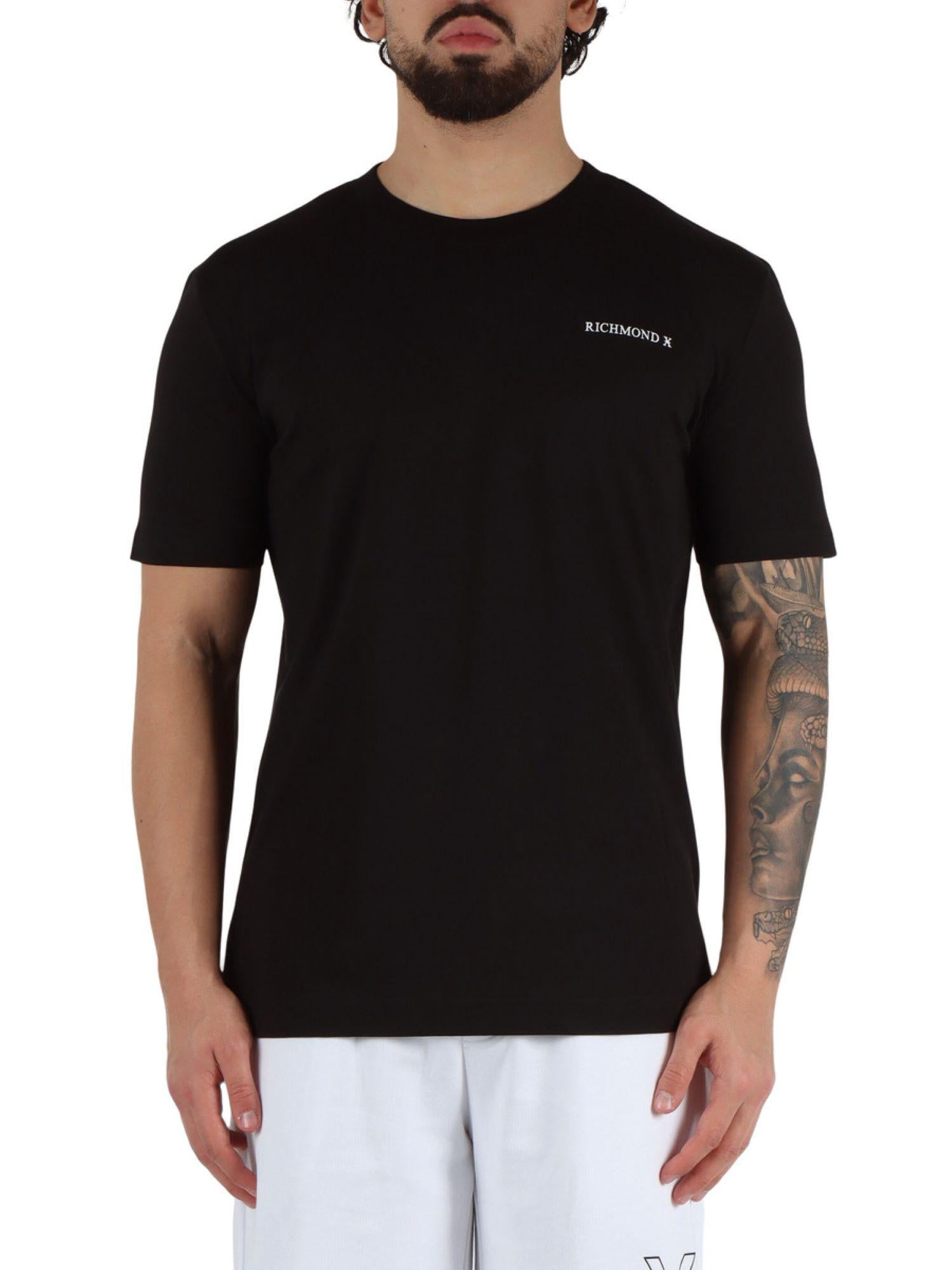 John Richmond T-shirt maniche corte Ceadir con logo nero UMP25305TS BLACK John RICHMOND 