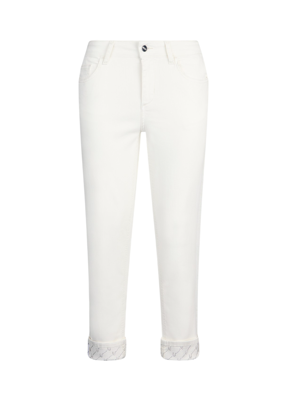 Liu Jo jeans skinny Monroe con risvolto strass bianco UA5006T2594 10701 LIU JO 