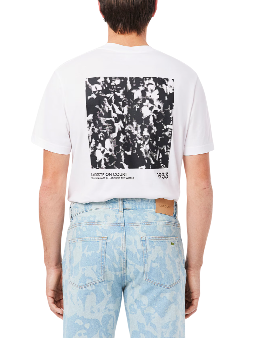 Lacoste T-shirt manica corta con stampa bianco TH9880 001 LACOSTE 