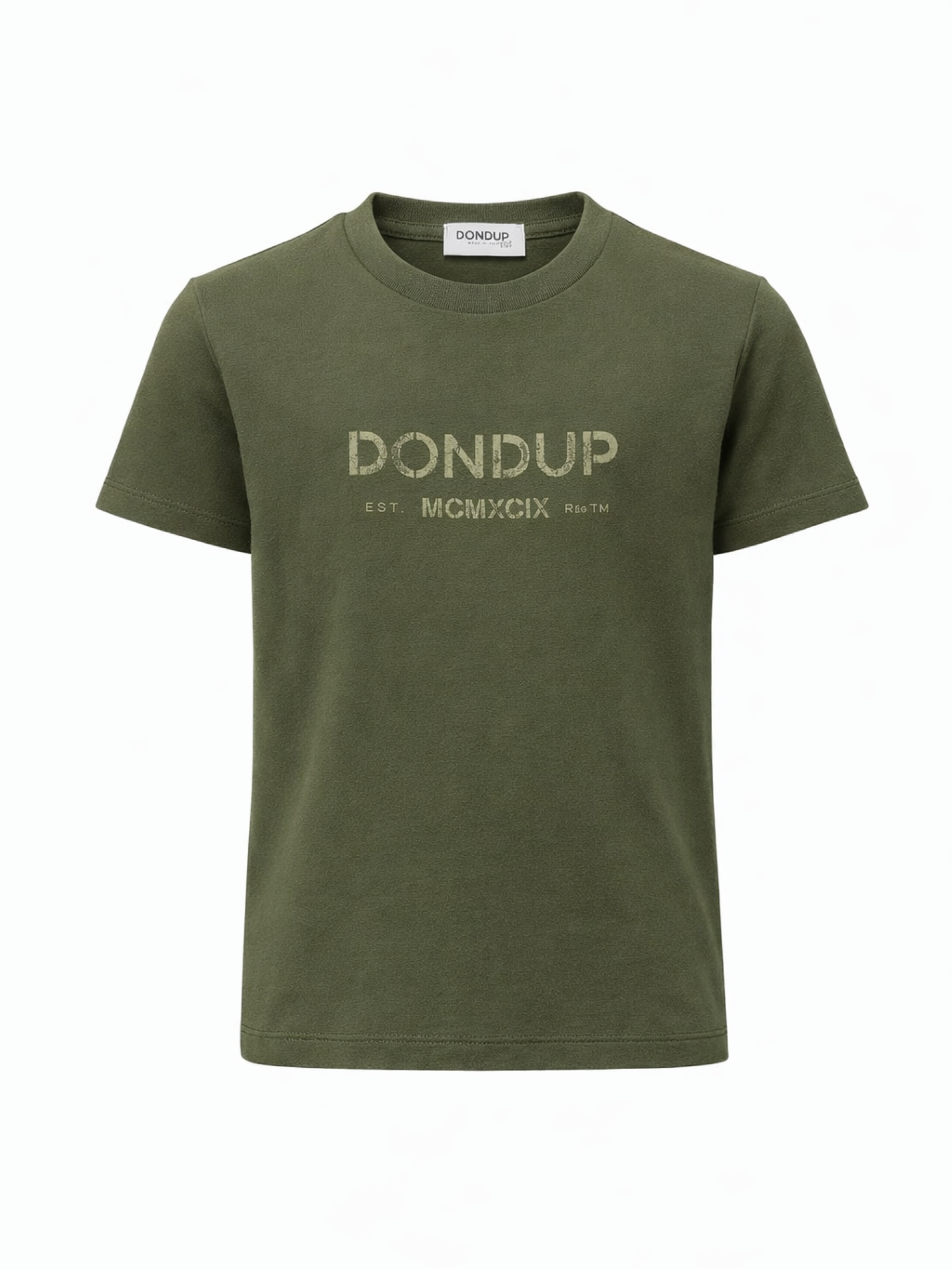 Dondup T-shirt bambino in cotone con logo verde militare DMTS0590JE017 1013 DONDUP 