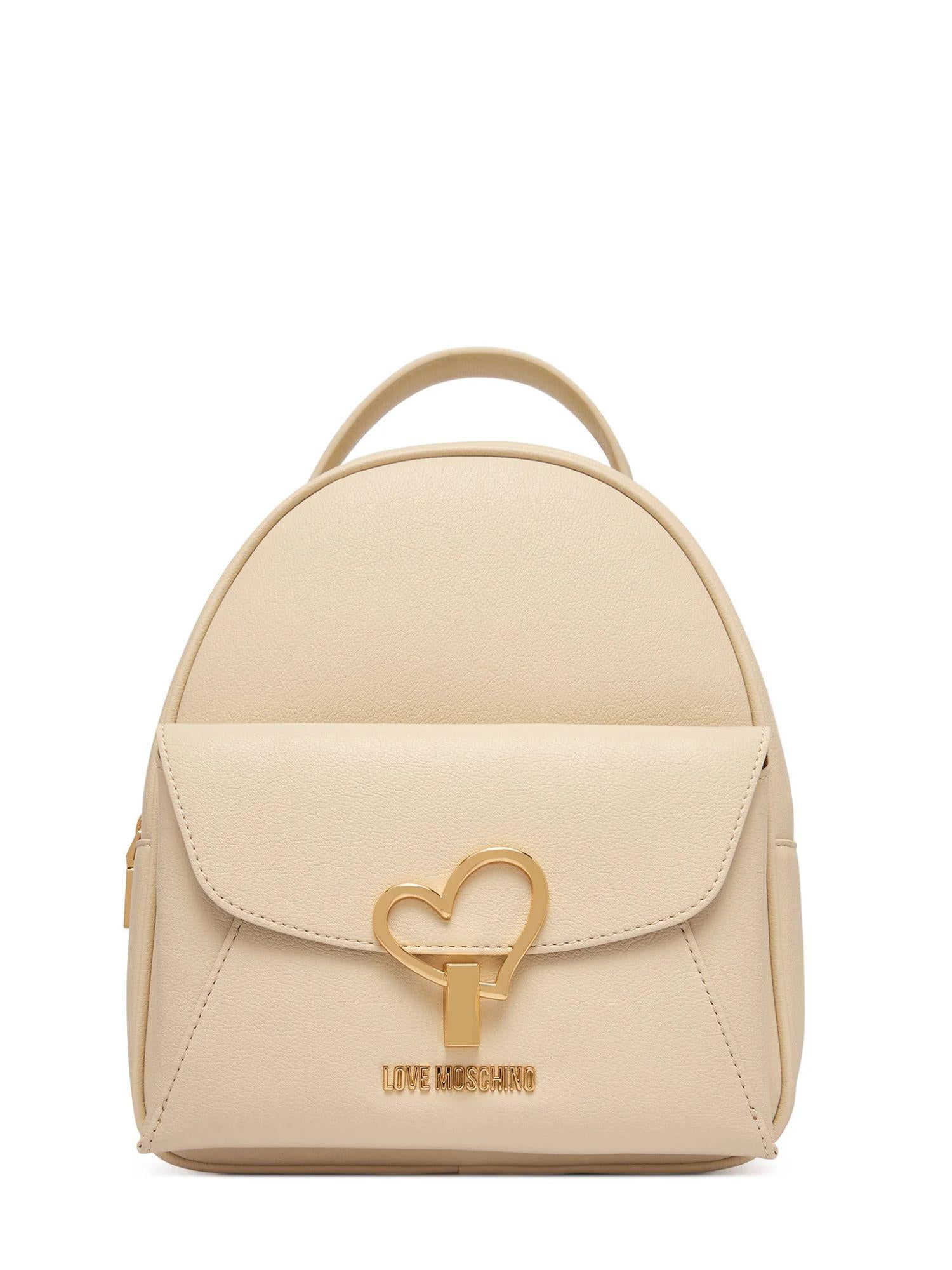 Love Moschino zaino donna in ecopelle con tasca beige chiaro JC4137PP1O-LQ0 110 MOSCHINO LOVE 