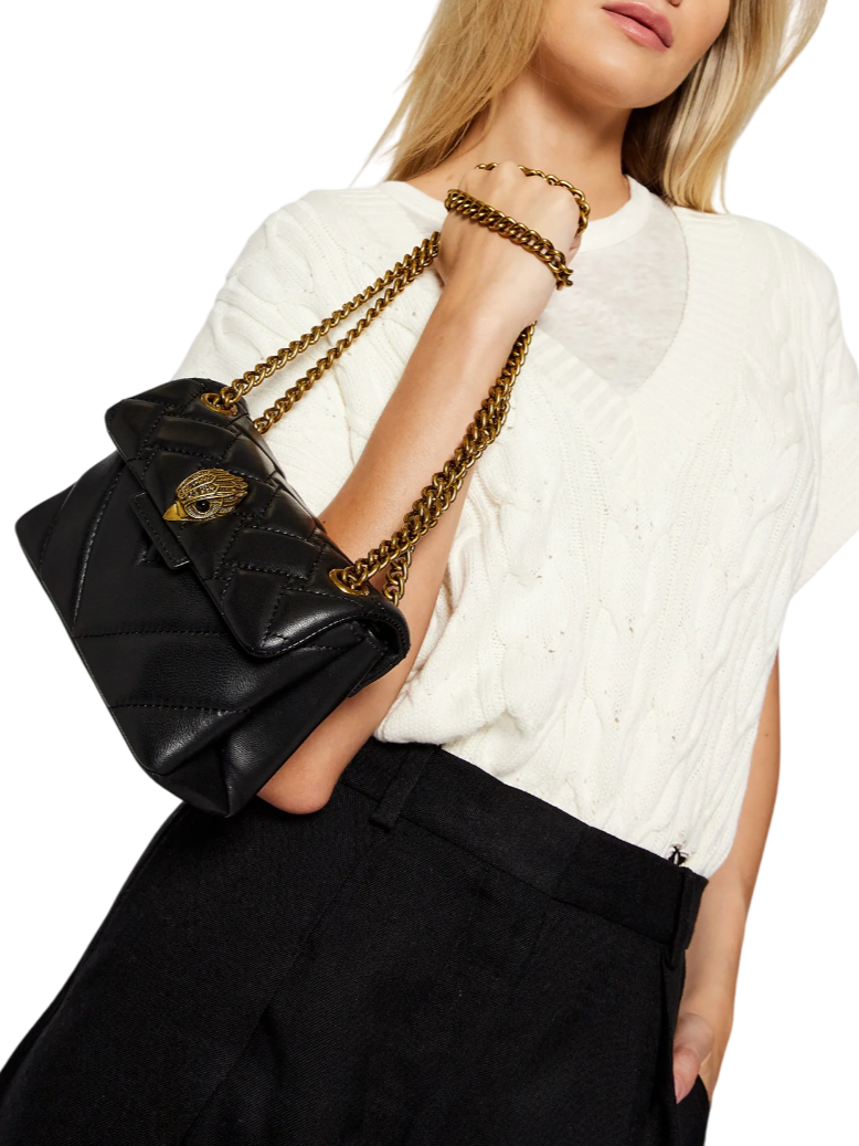 Kurt Geiger borsa a spalla Kensington mini in pelle nero 1470805109 BLACK-COMB KURT GEIGER 