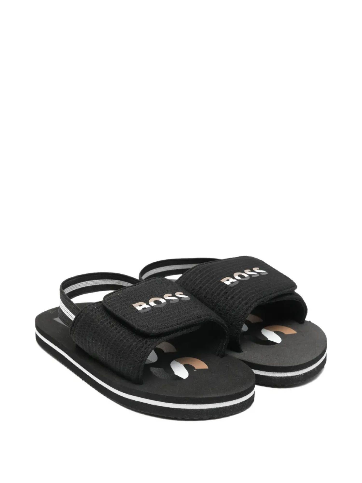 Boss sandali neonato con fascia logata nero J53242 NERO BOSS 