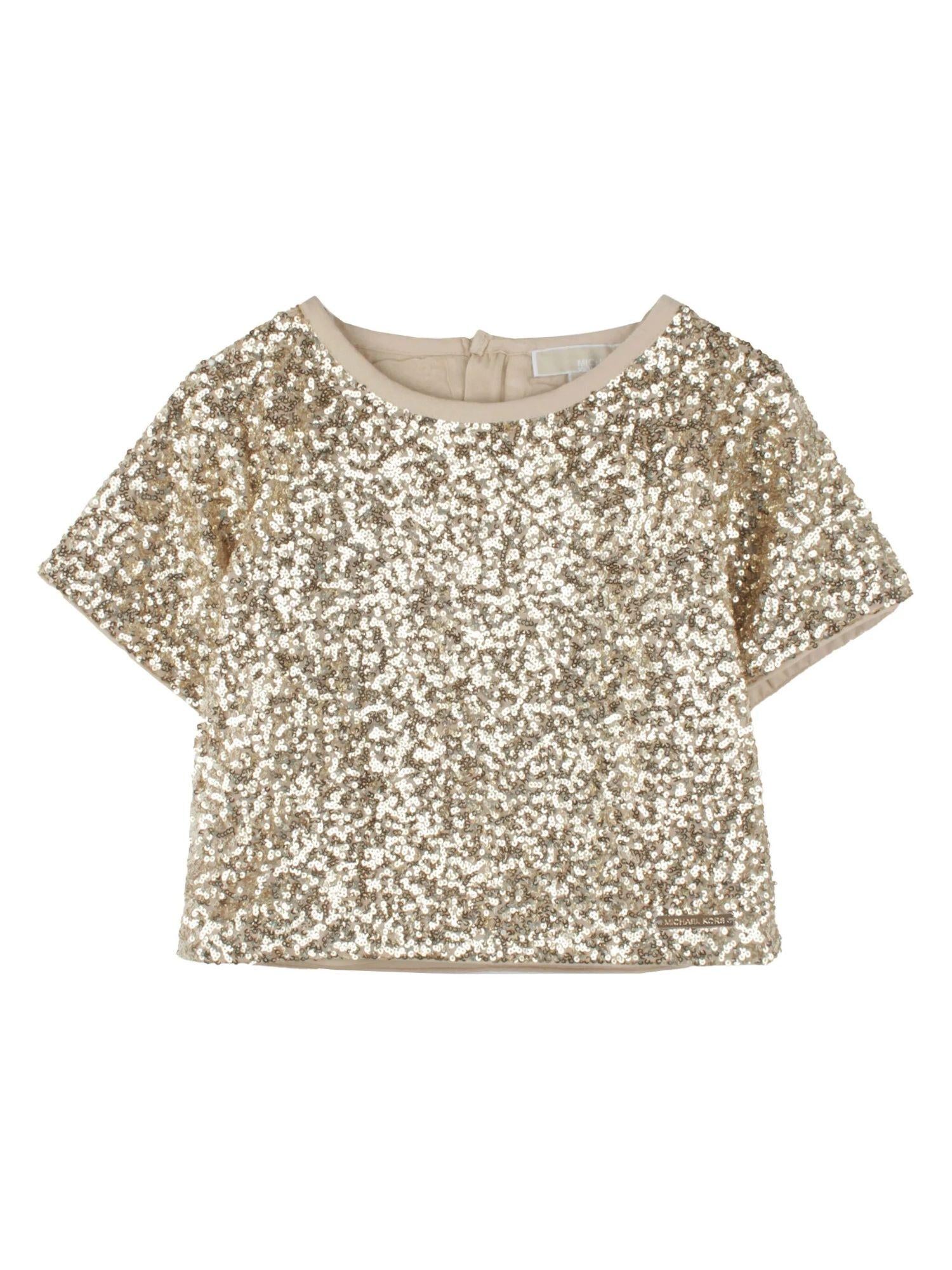 Michael Kors T-shirt manica corta con paillettes oro R30320 ORO CHIARO MICHAEL KORS 