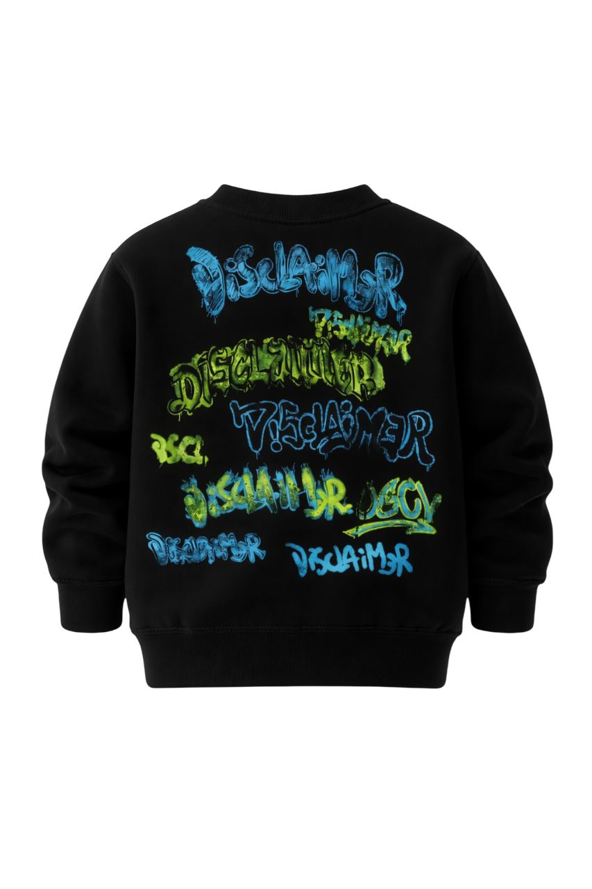 Disclaimer felpa bambino con stampe logo multicolor nero 58817 NERO DISCLAIMER 