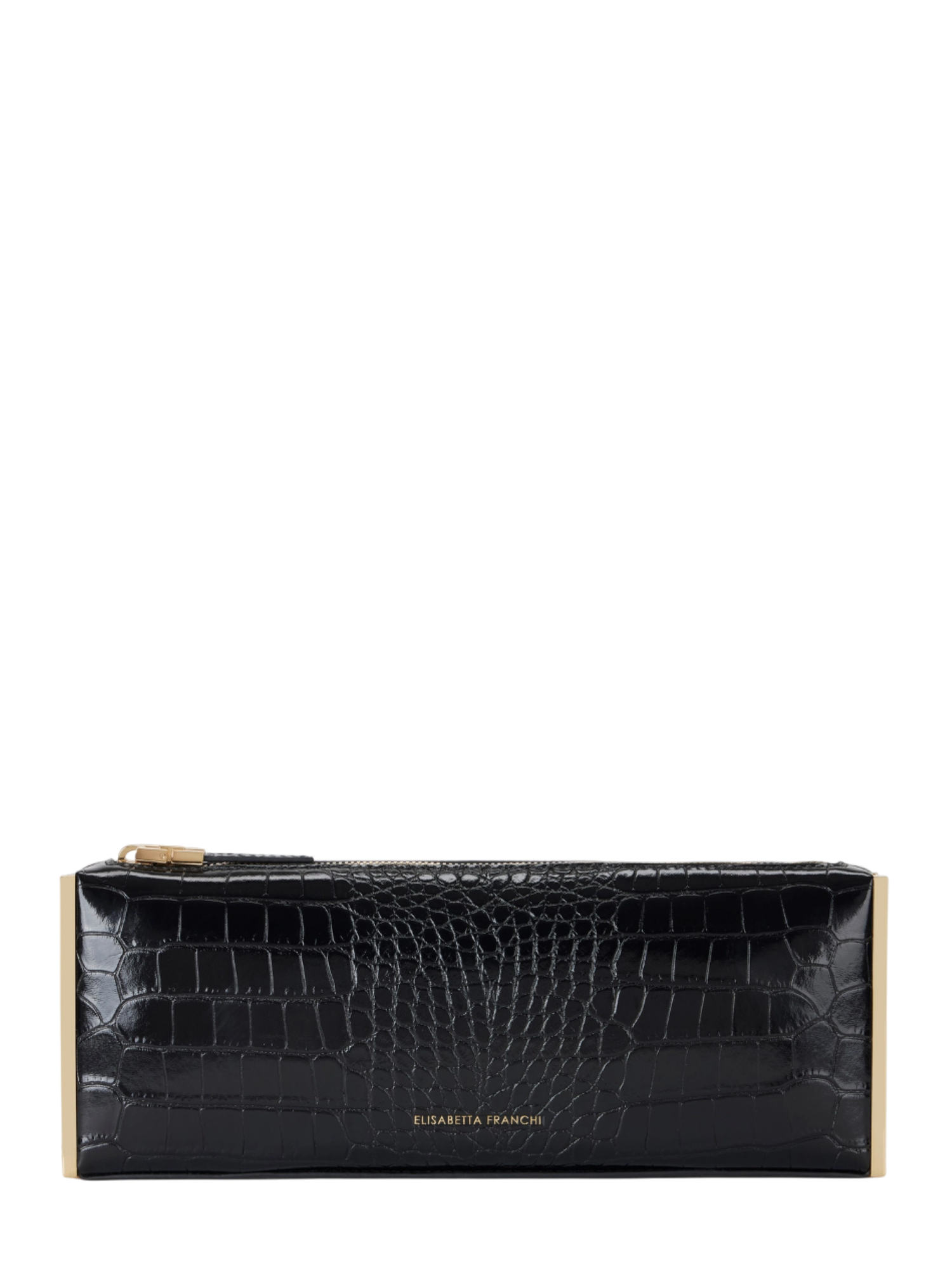 Elisabetta Franchi pochette baguette in ecopelle coccodrillo nero BS52A56E2 110 ELISABETTA FRANCHI 