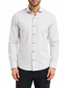 Yes Zee camicia uomo misto lino fantasia gessata bianco grigio